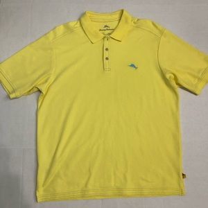 Tommy Bahama Yellow Polo Shirt Blue Marlin Logo